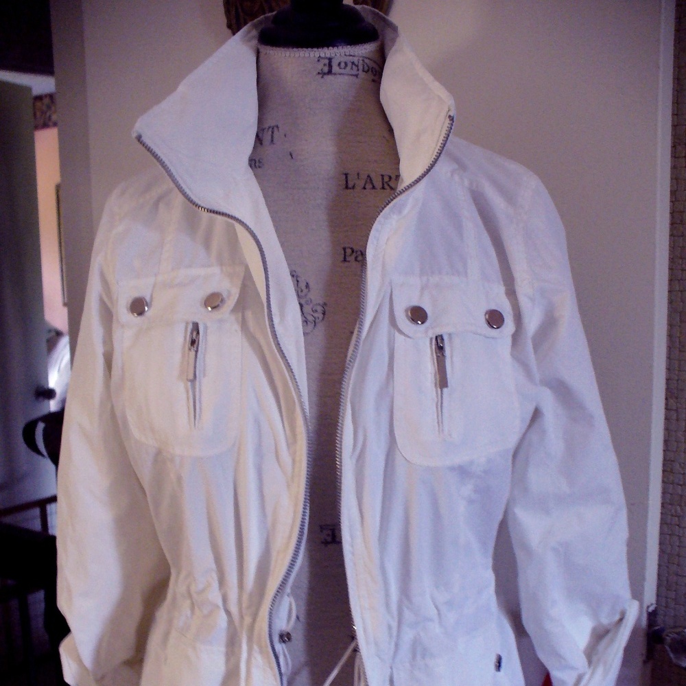 Style and Co White Windbreaker